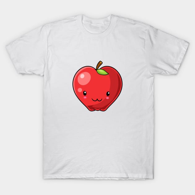 Kawaii apple fruit (red) T-Shirt by Japanese Designs
